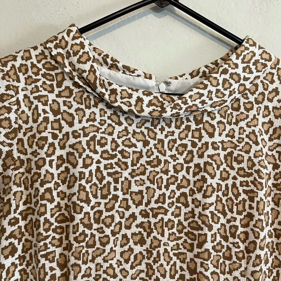 PENDLETON Linen Blend Animal Print Retro Shift Midi Dress With Pockets Size 8 - Picture 2 of 10